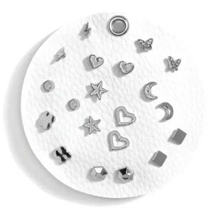 Stud Earring PrePack of  10 Pairs - Silver